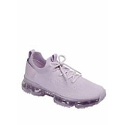 La Sheelah Women's Elastic Mesh Lace Up Cushion Sneaker, Lavender, Size 7.5